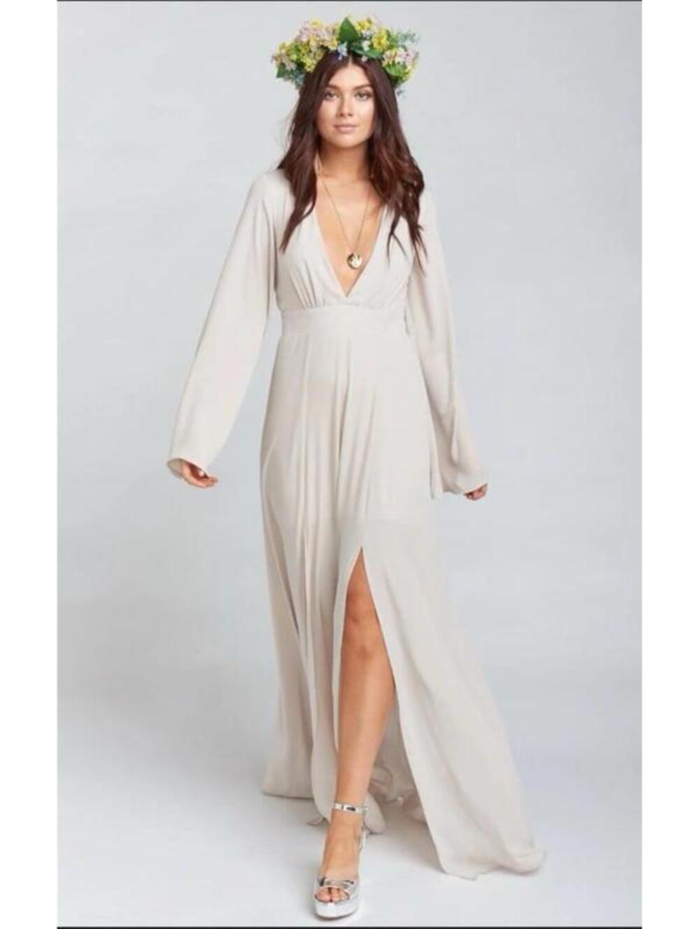 NWT  Show Me Your Mumu Venus Maxi Dress Show Me the Ring Crisp sz Sm